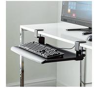 Ergonomic Adjustable Under-Desk Keyboard Tray - 24.6"x11.6" Space-Saving Slide-Out C-Clamp Mount Efficient Keyboard Drawer for Comfort & Productivity at Your Workstation.