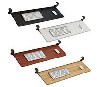 Ergonomic Adjustable Under-Desk Keyboard Tray & Mouse Holder - Sturdy Wood & Metal Glide 25.6" x 9.8" - Desk Extension for Enhanced Comfort A-White Finish