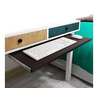 Ergonomic Adjustable Under-Desk Keyboard Tray - Space-Saving Pull-Out Wooden Platform with Hidden Drawer for Home Office & Gaming Setup Optimize Workspace Organization and Comfort