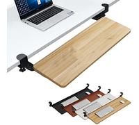 Ergonomic Adjustable Under-Desk Keyboard Tray with C-Clamp - Space-Saving Design Smooth Gliding Mechanics Perfect Home Office Accessory Easy Installation for Ultimate Comfort