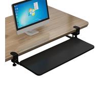 Ergonomic Adjustable Under Desk Keyboard Tray with Mouse Platform - Height Adjustable Pull-Out Drawer 52/65/75 cm Smooth Glide Space-Saving Black Design for Ultimate Comfort