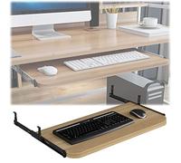 Ergonomic Adjustable Wooden Keyboard Tray 54/60/70cm - Under-Desk Pull-Out Platform for Comfortable Workspace Easy Install Height Adjustable for Home & Office Use