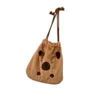 Ergonomic Animal Print Drawstring Bag Plush Cosmetic Bag Storage Organized Great for Daily Use and Short Trips