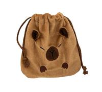 Ergonomic Animal Print Drawstring Bag Plush Cosmetic Storage Organized Great For Daily Use And Short Trips Fashionable Student Storage