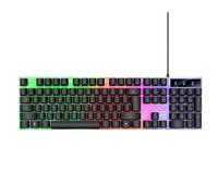 Ergonomic Backlit Wired Keyboard With Seven Color Lights 1.5m Compatible With Computers Laptops And PC Gamers(Black)