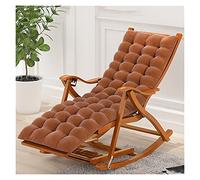 Ergonomic Bamboo Rocking Chair Portable Outdoor Lounge Chair Reclining Garden Seat for Elderly Sun Lounger Patio Furniture Comfortable Wooden Recliner (No Pad)