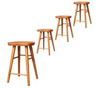 Ergonomic Bar Stools Set of 4 - Wooden Kitchen Stools with Footrest for Breakfast Bar, Cafeteria & Living Room, Stylish Chairs for Milk Tea Shop & Hallway