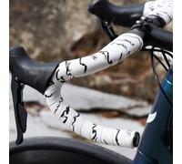 Ergonomic Bicycle Handlebar Tape with High Elasticity for Shock Absorption and Comfort on Journeys (White-Black)