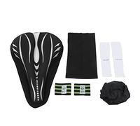 Ergonomic Bike Seat Set, Breathable Saddle with Anti - Slip Particles and Bungee Cord for Mountain Road Bikes, Includes Gloves Sleeves Knee Pads Sunscreen Scarf (White)