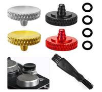 Ergonomic Camera Shutter Button,4 Pcs Copper Soft Shutter Release Button, Soft Release Button Fits Many Camera Models (Black/Red/Silver/Gold)