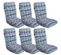 Ergonomic Chair Cushions with Backrest Non-Slip Removable & Washable Seat Pads Ideal for Outdoor Kitchen Garden Use (Set of 6 33x42x45cm)