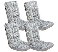 Ergonomic Chair Cushions with Backrest Non-Slip Removable & Washable Seat Pads Ideal for Outdoor Kitchen Garden Use (Set of 6 33x42x45cm)