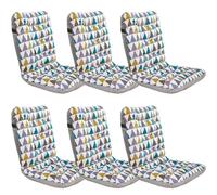 Ergonomic Chair Cushions with Backrest Non-Slip Removable & Washable Seat Pads Ideal for Outdoor Kitchen Garden Use (Set of 6 33x42x45cm)