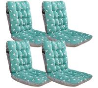 Ergonomic Chair Cushions with Backrest Non-Slip Removable & Washable Seat Pads Ideal for Outdoor Kitchen Garden Use (Set of 6 33x42x45cm)