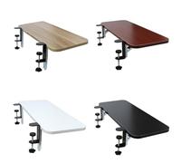 Ergonomic Clamp-On Keyboard Tray - Foldable Desk Extension for Home Office & Gaming - Collapsible Walnut Finish - 31.5" x 9.8" Adjustable Shelving Supports