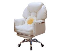 Ergonomic Comfy Office Chair with Footrest - Tech Fabric, Adjustable Double-Layer Backrest, 360° Swivel, Height Adjustable - Ideal for Home, Bedroom, Living Room, Dorm (Black)