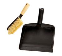 Ergonomic Compact Desk Cleaning Set - Hand Broom and Dustpan | Wooden Handle Broom for Tabletop, Kitchen Counter, Shelf Crumbs and Pet Litter