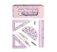 Ergonomic Compasses and Ruler Set with Shatter Resistant ABS Materials for Technical Drawing Architecture Design and Daily Study Geometry Tools Set