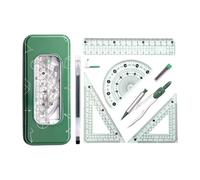 Ergonomic Compasses and Ruler Set with Shatter Resistant ABS Materials for Technical Drawing Architecture Design and Daily Study Multifunctional Drafting Tools Kits Including Compasses Ruler Eraser