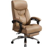 Ergonomic Computer Desk Chair, Adjustable 145° Backrest, Swivel Footrest, Supports 150kg/330.7lbs, Ideal for Home Office or Meeting Room, Brown