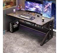 Ergonomic Computer Desk with Storage Shelf, K-Shaped Steel Frame for Home Office, Work, Study, and Gaming