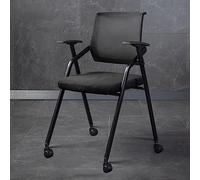Ergonomic Conference Chairs with Wheels Folding Mesh Office Chair for Home School Training & Waiting Rooms Stacking Armchairs - Nero Color