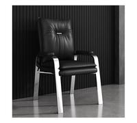 Ergonomic Conference Room ChairsStackable Leather Office Desk Guest Chairs with Lumbar Support & Armrests for Meeting Rooms Lobbies and Waiting Areas (Nero)