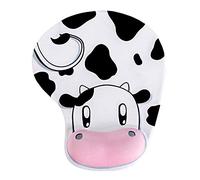 Ergonomic Cow Style Mouse Pad with Non-Slip Base and Elastic Gel Wrist Rest for Gaming, Office, Home, and Studying