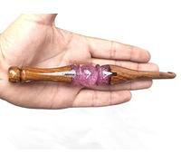 Ergonomic Crochet Hook for Crocheting - Wooden and Resin Crochet Hook - Large Crochet Hooks for Arthritic Hands - Beautifully Knitting Needles (5.5mm)