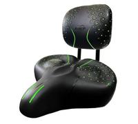 Ergonomic Cycle Seat with Back Support, Black Base With Green Pattern, Electric Bicycle Saddle With Backrest