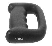 Ergonomic D Shaped Grip Dumbbell 1kg Black for Home Workouts | Steel Build, Rounded Ends, Non Slip Grip Patterns, Walking and Home Exercise Use
