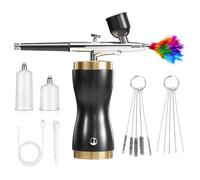 Ergonomic design for precise sprayers on multiple surfaces including electric airbrush kit models and handmade metal sprayers