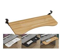 Ergonomic Desk Wrist Support with Sliding Keyboard Tray & Mouse Clamp Under-Desk Storage & Elbow Arm Support Easy Install - Black 75x25cm Ideal for Home Office.