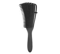 Ergonomic Detangling Hair Brush for Knots - Fine Teeth Comb with Adjustable Elastic Rows for Long, Thick, Wet, or Dry Hair - Black (Black)