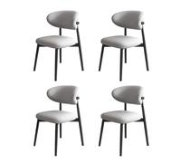 Ergonomic Dining Chair Set of 6 - Upholstered Wooden Chairs, Easy to Clean for Kitchen Living Room, Light Walnut and White Finish