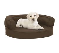 Ergonomic Dog Bed Mattress 60x42 cm Linen Look Brown