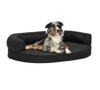 Ergonomic Dog Bed Mattress 75x53 cm Linen Look Black