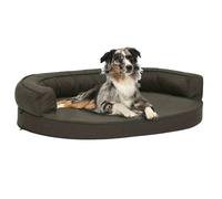 vidaXL Ergonomic Dog Bed Mattress 75x53 cm Linen Look Dark Grey, Grey