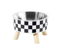 Ergonomic Dog Bowls With Bowl Insert Dish For Eating Checkered Print Dish