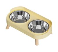 Ergonomic Dog Bowls with Double Bowl Splash Proof Dish for Eating Bright Color Dish Stainless Steel Pet Bowl