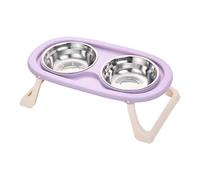 Ergonomic Dog Bowls With Double Bowl Splash Proof Dish For Eating Pastel Color Dish Nonslip Cats Food Bowl