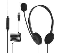 Ergonomic Earphone Microphone - Noise Isolating USB Headphones, Comfortable Over Ear Headphones | Immersive PC Over Ear Premium Wired Audio Accessory, Computerized Sound Equipment Video