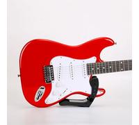 Ergonomic Electric Guitar Holder, Acrylic Electric Guitar Foot Stool 6 Position Height Adjustable Guitar Foot Rest Vertical Guitar Support with Plug in Locking System for Player (Black)