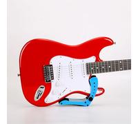 Ergonomic Electric Guitar Holder, Acrylic Electric Guitar Foot Stool 6 Position Height Adjustable Guitar Foot Rest Vertical Guitar Support with Plug in Locking System for Player (Blue)