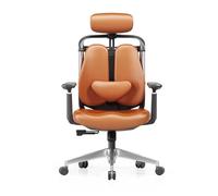 Ergonomic Executive Office Chair, Adjustable High Back Leather Design with Rocking Function, Flip-Up Armrests, Headrest & Wheels for Home and Computer Use