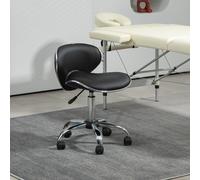 Ergonomic Executive Office Chair Computer Armless PU Wheels 360 Swivel HOMCOM Black One Size