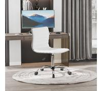 Ergonomic Executive Office Chair Computer Armless Wheels 360 Swivel HOMCOM White One Size