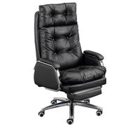 Ergonomic Executive Office Chair, Genuine Leather Swivel Desk Chair for Home Office, Adjustable Brown-Red Work Chair - Perfect for Comfort and Style