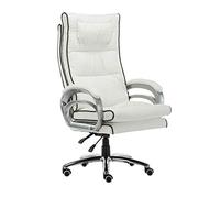 Ergonomic Executive Office Chair, PU Leather Reclining Desk Chair with 76cm High Back, Large Seat, Tilt Function & Lumbar Support, Ideal for Gaming & Office Use - Black/Brown (White+black)