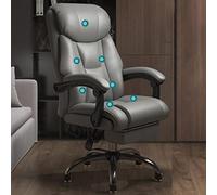 Ergonomic Executive Office Chair with 7 Point age & Footrest High Back Adjustable Computer Chair with Lumbar Support Reclining Gray Office Seat